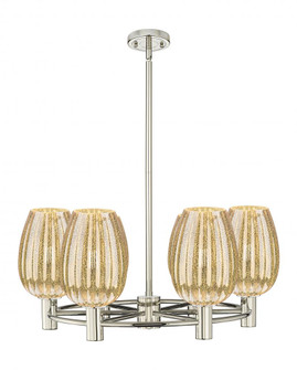 Preston Flute - 6 Light - 26 inch - Polished Nickel - Chandelier (3442|434-6CR-PN-G457-6ME)