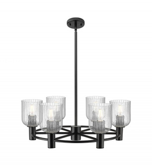 Crown Point - 6 Light - 24 inch - Matte Black - Chandelier (3442|434-6CR-BK-G559-5SDY)