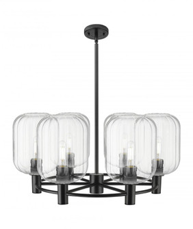 Preston Cylinder - 6 Light - 27 inch - Matte Black - Chandelier (3442|434-6CR-BK-G460-7CL)
