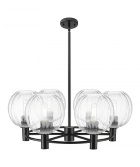 Preston Globe - 6 Light - 27 inch - Matte Black - Chandelier (3442|434-6CR-BK-G458-7CL)
