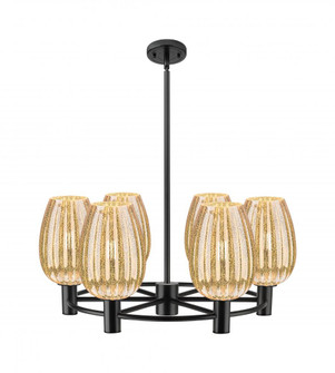 Preston Flute - 6 Light - 26 inch - Matte Black - Chandelier (3442|434-6CR-BK-G457-6ME)