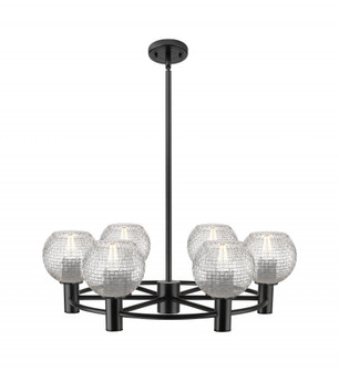 Athens - 6 Light - 26 inch - Matte Black - Chandelier (3442|434-6CR-BK-G122C-6CL)