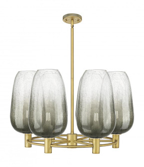 Brookhaven Flute - 6 Light - 27 inch - Brushed Brass - Chandelier (3442|434-6CR-BB-G484-7SL)