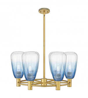 Brookhaven Almond - 6 Light - 26 inch - Brushed Brass - Chandelier (3442|434-6CR-BB-G480-6SB)