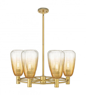 Brookhaven Almond - 6 Light - 26 inch - Brushed Brass - Chandelier (3442|434-6CR-BB-G480-6AM)