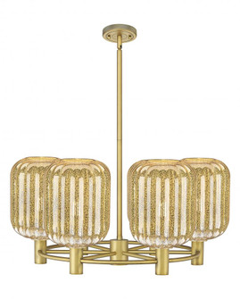 Preston Cylinder - 6 Light - 27 inch - Brushed Brass - Chandelier (3442|434-6CR-BB-G460-7ME)