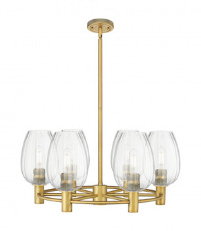 Preston Flute - 6 Light - 26 inch - Brushed Brass - Chandelier (3442|434-6CR-BB-G457-6CL)