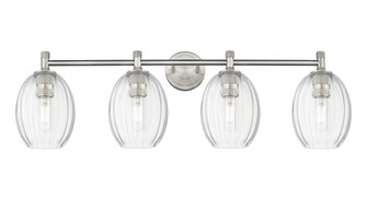 Preston Bulb - 4 Light - 37 inch - Satin Nickel - Bath Vanity Light (3442|434-4W-SN-G459-6CL)