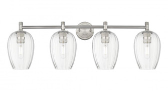 Preston Flute - 4 Light - 37 inch - Satin Nickel - Bath Vanity Light (3442|434-4W-SN-G457-6CL)