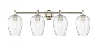 Preston Flute - 4 Light - 37 inch - Polished Nickel - Bath Vanity Light (3442|434-4W-PN-G457-6CL)