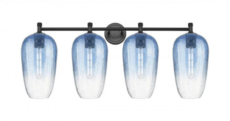 Brookhaven Flute - 4 Light - 38 inch - Matte Black - Bath Vanity Light (3442|434-4W-BK-G484-7SB)