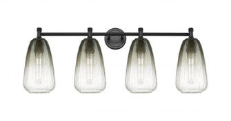 Brookhaven Almond - 4 Light - 37 inch - Matte Black - Bath Vanity Light (3442|434-4W-BK-G480-6SL)
