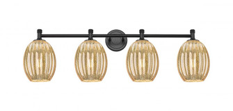 Preston Bulb - 4 Light - 37 inch - Matte Black - Bath Vanity Light (3442|434-4W-BK-G459-6ME)