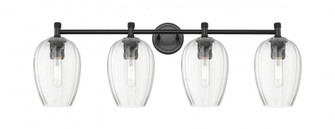 Preston Flute - 4 Light - 37 inch - Matte Black - Bath Vanity Light (3442|434-4W-BK-G457-6CL)