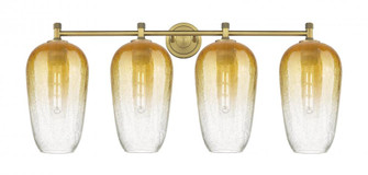 Brookhaven Flute - 4 Light - 38 inch - Brushed Brass - Bath Vanity Light (3442|434-4W-BB-G484-7AM)