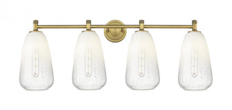Brookhaven Almond - 4 Light - 37 inch - Brushed Brass - Bath Vanity Light (3442|434-4W-BB-G480-6OP)