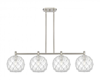 Farmhouse Rope - 4 Light - 50 inch - Satin Nickel - Island Light (3442|434-4I-SN-G122-10RW)