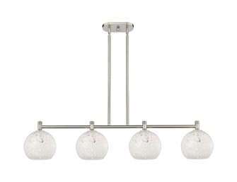 White Mouchette - 4 Light - 48 inch - Satin Nickel - Island Light (3442|434-4I-SN-G1216-8WM)
