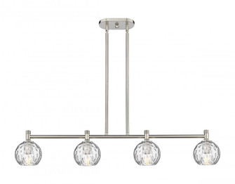 Athens Water Glass - 4 Light - 46 inch - Satin Nickel - Island Light (3442|434-4I-SN-G1215-6)