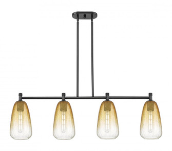Brookhaven Almond - 4 Light - 46 inch - Matte Black - Island Light (3442|434-4I-BK-G480-6AM)