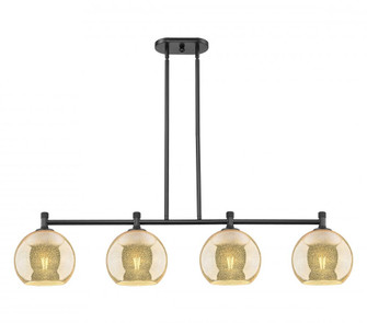 Athens - 4 Light - 48 inch - Matte Black - Island Light (3442|434-4I-BK-G128-8)