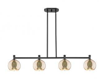 Athens - 4 Light - 46 inch - Matte Black - Island Light (3442|434-4I-BK-G128-6)