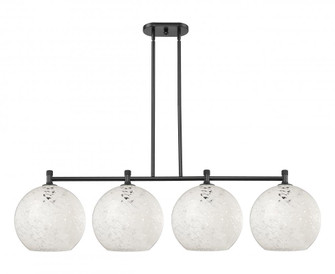 White Mouchette - 4 Light - 52 inch - Matte Black - Island Light (3442|434-4I-BK-G1216-12WM)