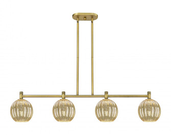Preston Globe - 4 Light - 47 inch - Brushed Brass - Island Light (3442|434-4I-BB-G458-7ME)