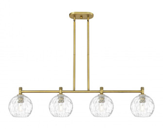 Athens Water Glass - 4 Light - 48 inch - Brushed Brass - Island Light (3442|434-4I-BB-G1215-8)