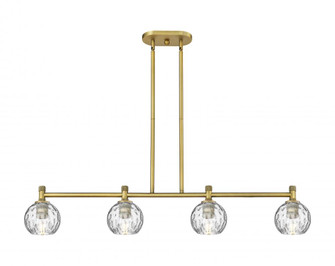 Athens Water Glass - 4 Light - 46 inch - Brushed Brass - Island Light (3442|434-4I-BB-G1215-6)
