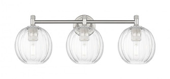 Preston Globe - 3 Light - 25 inch - Satin Nickel - Bath Vanity Light (3442|434-3W-SN-G458-7CL)