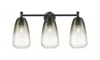 Brookhaven Almond - 3 Light - 24 inch - Matte Black - Bath Vanity Light (3442|434-3W-BK-G480-6SL)