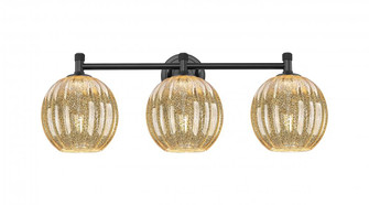 Preston Globe - 3 Light - 25 inch - Matte Black - Bath Vanity Light (3442|434-3W-BK-G458-7ME)