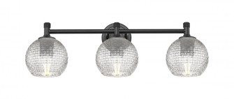Athens - 3 Light - 24 inch - Matte Black - Bath Vanity Light (3442|434-3W-BK-G122C-6CL)