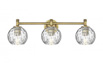 Athens Water Glass - 3 Light - 24 inch - Brushed Brass - Bath Vanity Light (3442|434-3W-BB-G1215-6)