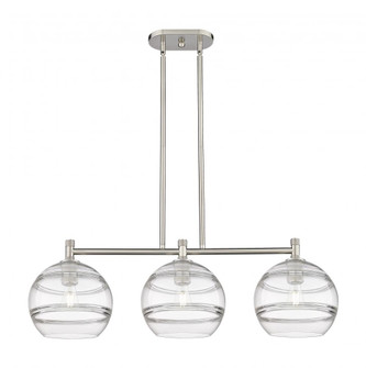 Rochester - 3 Light - 37 inch - Satin Nickel - Island Light (3442|434-3I-SN-G556-10CL)