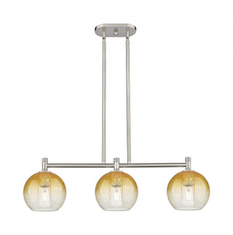 Brookhaven Globe - 3 Light - 35 inch - Satin Nickel - Island Light (3442|434-3I-SN-G483-8AM)