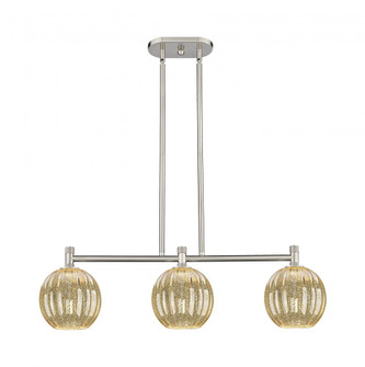 Preston Globe - 3 Light - 34 inch - Satin Nickel - Island Light (3442|434-3I-SN-G458-7ME)
