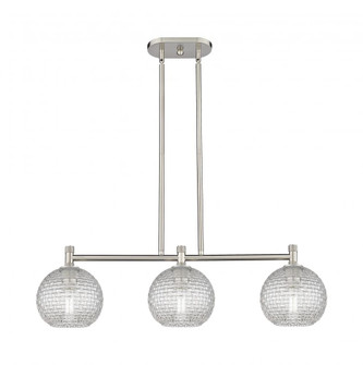 Athens - 3 Light - 35 inch - Satin Nickel - Island Light (3442|434-3I-SN-G122C-8CL)