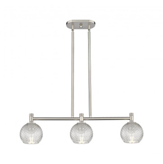 Athens - 3 Light - 33 inch - Satin Nickel - Island Light (3442|434-3I-SN-G122C-6CL)