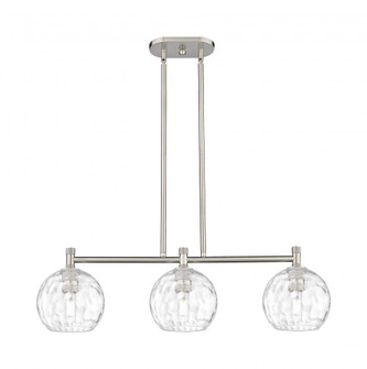 Athens Water Glass - 3 Light - 35 inch - Satin Nickel - Island Light (3442|434-3I-SN-G1215-8)