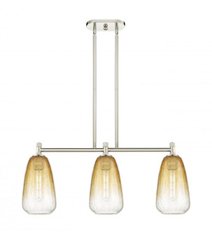 Brookhaven Almond - 3 Light - 33 inch - Polished Nickel - Island Light (3442|434-3I-PN-G480-6AM)