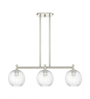 Preston Globe - 3 Light - 34 inch - Polished Nickel - Island Light (3442|434-3I-PN-G458-7CL)