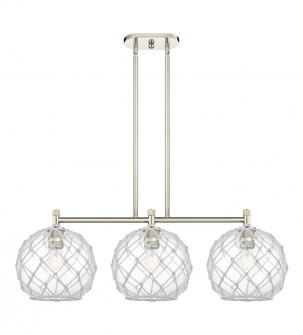Farmhouse Rope - 3 Light - 37 inch - Polished Nickel - Island Light (3442|434-3I-PN-G122-10RW)