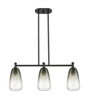 Brookhaven Almond - 3 Light - 33 inch - Matte Black - Island Light (3442|434-3I-BK-G480-6SL)