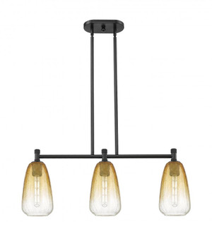 Brookhaven Almond - 3 Light - 33 inch - Matte Black - Island Light (3442|434-3I-BK-G480-6AM)