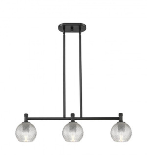 Athens - 3 Light - 33 inch - Matte Black - Island Light (3442|434-3I-BK-G122C-6CL)