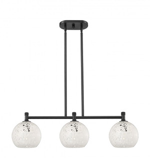 White Mouchette - 3 Light - 35 inch - Matte Black - Island Light (3442|434-3I-BK-G1216-8WM)