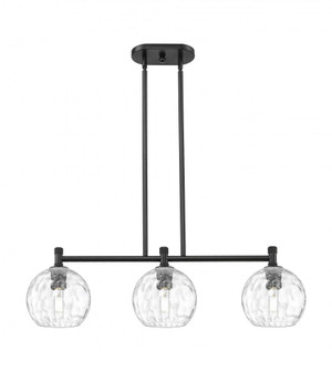 Athens Water Glass - 3 Light - 35 inch - Matte Black - Island Light (3442|434-3I-BK-G1215-8)