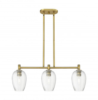 Preston Flute - 3 Light - 33 inch - Brushed Brass - Island Light (3442|434-3I-BB-G457-6CL)